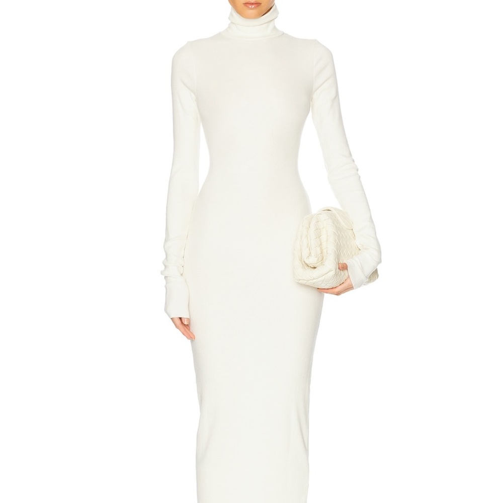 Eterne Turtleneck Maxi Dress in Cream size S